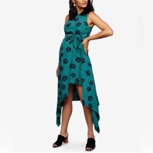 A Pea in the Pod Teal Floral High Low Dress